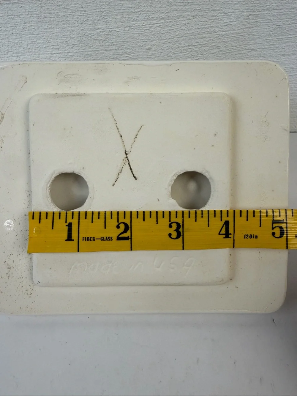Vtg Ceramic Toilet Paper Holder Tile-In Semi Recessed White Made In USA MCM
